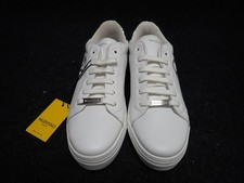 NEW Women's Valentino Petra Italian Leather Sneakers US10 White Silver BR2