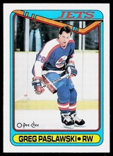 1990-91 O-Pee-Chee Greg Paslawski #154 Winnipeg Jets