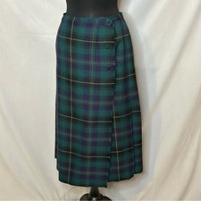 Vintage Tartan Kilt - Scottish Style Wrap Skirt 14.5" Waist Preppy Classic Wool