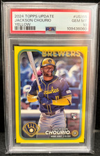 JACKSON CHOURIO - 2024 Topps Update ROOKIE Debut #US155 Yellow (RC) **PSA 10**