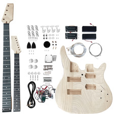 DIY Electric Guitar and Bass Double Neck Kit 6 String and 4 String Guitar Kits