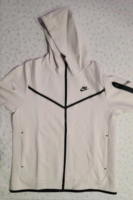 NIKE SPORTSWEAR TECH FLEECE FULL-ZIP HOODIE WHITE BLACK MEN'S L