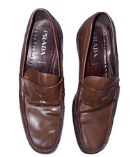 PRADA Brown Penny Loafers Size 8.5 US 9.5