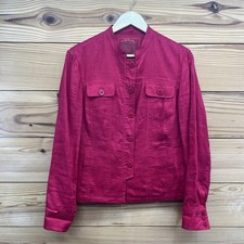 Coldwater Creek Jacket Medium 100 Linen Button Up Career Classy Church B159