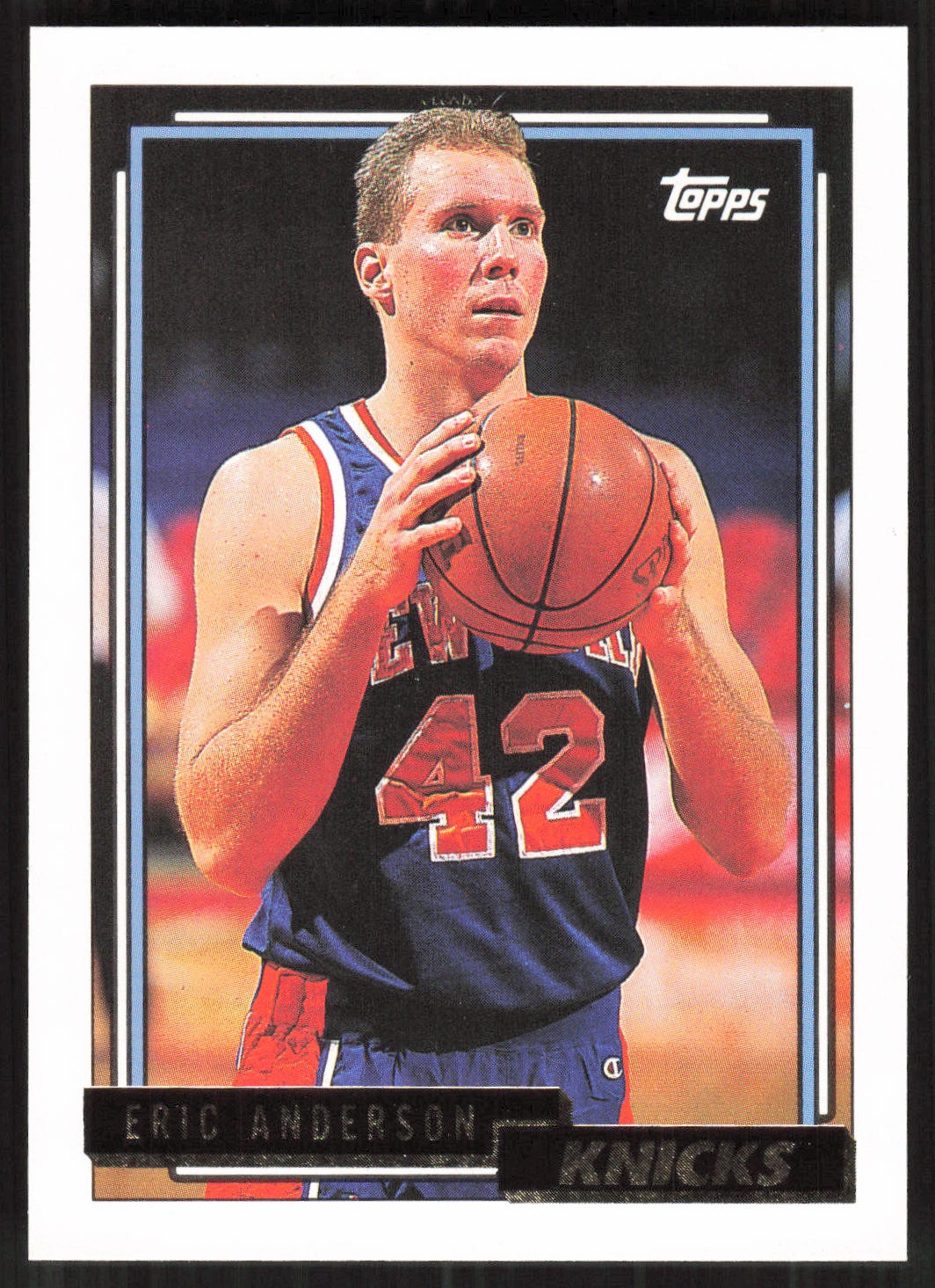 Eric Anderson, 1992-93 Topps Gold, #259, New York Knicks, RC