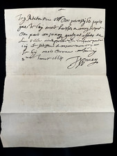 ANTIQUE LETTER from 1664 - Autographed