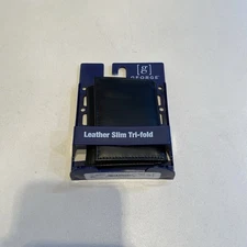 George Men's Trifold Slim Wallet Black