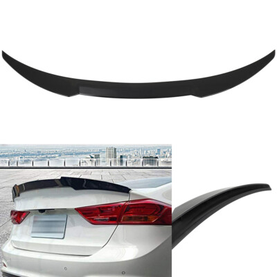 Fits 2015-2018 Hyundai Elantra Sedan Glossy Black ABS High Kick Rear Spoiler Lip