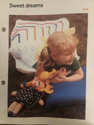 Childrens Sweet Dreams Sleeping Bag crochet PATTERN INSTRUCTIONS FREE SHIPPING