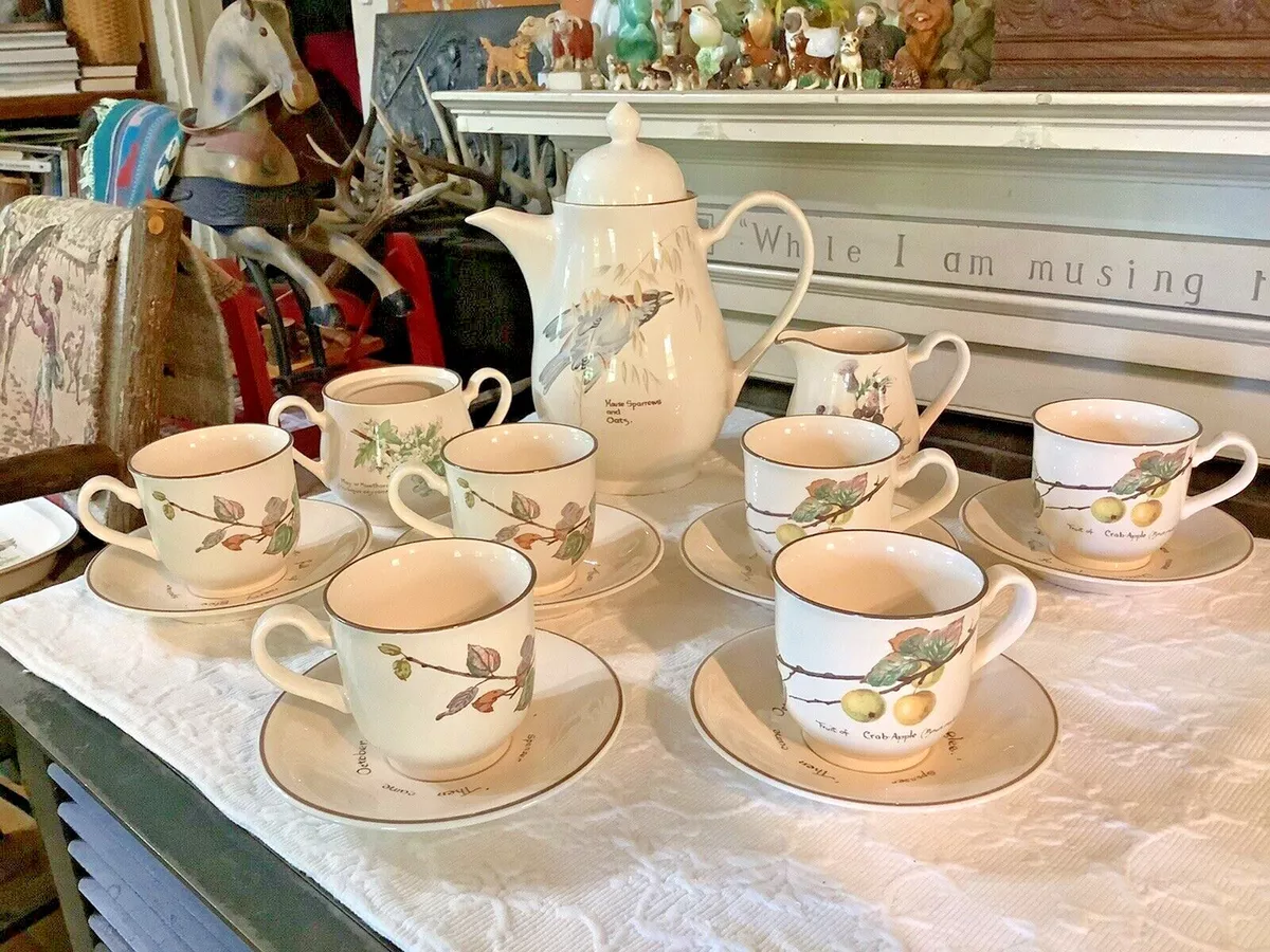 Noritake Ireland The Country Diary of an Edwardian Lady Tea Set Teapot 6 C&S
