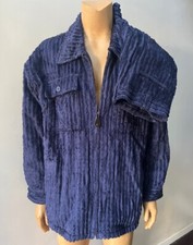 2 Pc Men  s Faux fur Blue Insulated Jacket Coat Pants Suit Set 2XL
