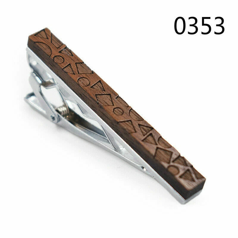 Camisa Para Hombres Novio Madera Corbatas Clips Accesorio Corbata Barra Cierre De Colección Regalos Elegante Foto 4 de 4