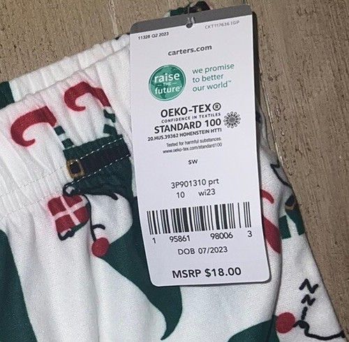 Carter’s Kids PJ Pajama Pants Boy Unisex Size 10 NWT RV $18 Christmas Gnomes NEW - Picture 2 of 3