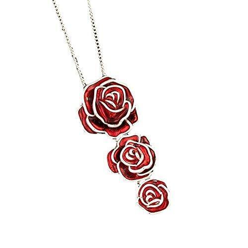Equilibrium Pretty Rose 3 Rosen Kaskade Halskette Anhänger verpackt Geschenk - Bild 1 von 1