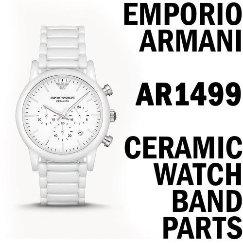 AR1499 Emporio Armani Ceramica watch band white parts repair link clasp
