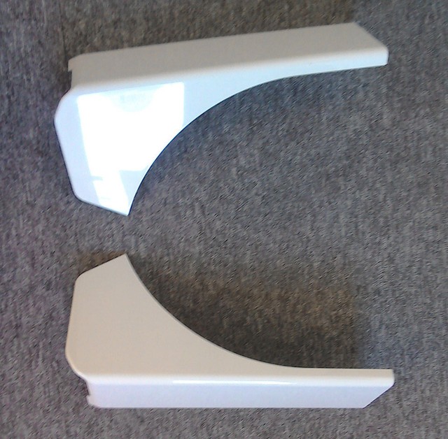 Pair of Swift or Elddis Caravan White Top Corner Covers for Rear Panel