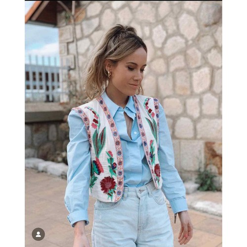 Zara open front embroidered vest 6895/224 - Picture 3 of 8