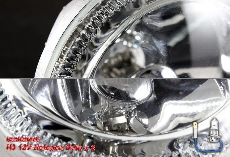 Lâmpadas universais 4" redondas brancas halo cromo carcaça lente transparente luzes de direção de neblina - Imagem 2 de 4