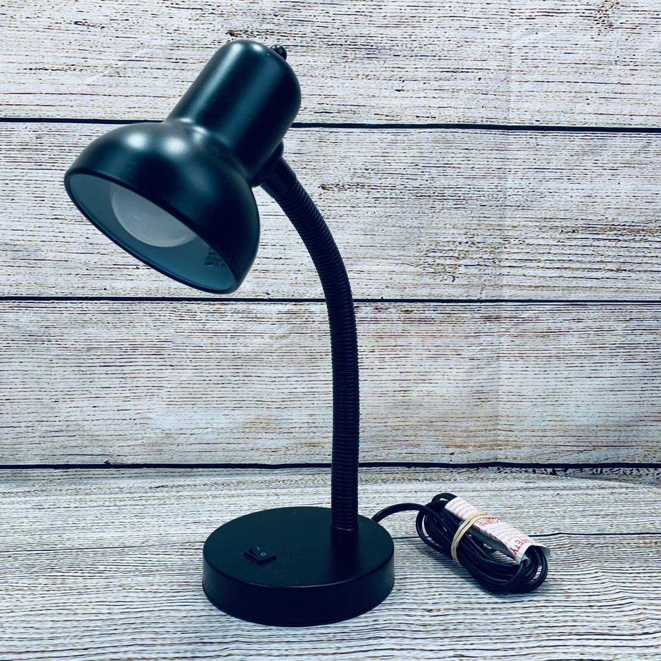 LEDU 鹅颈台灯任务照明可调节柔性臂黑色 — 第 2/4 张图片