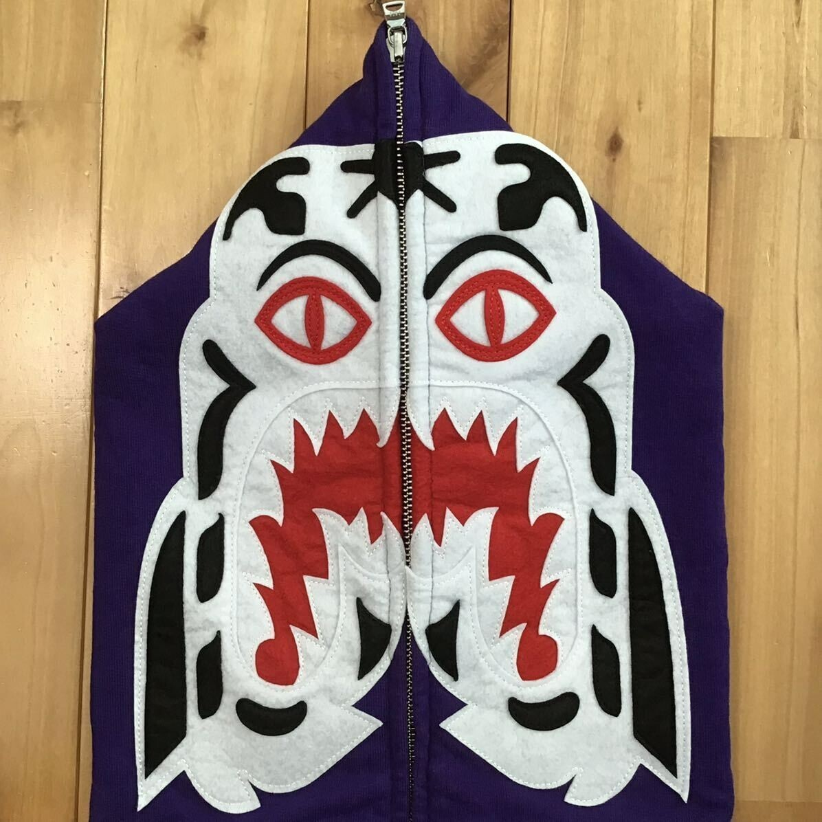 BAPE White Tiger full zip hoodie purple A Bathing Ape Size L | eBay