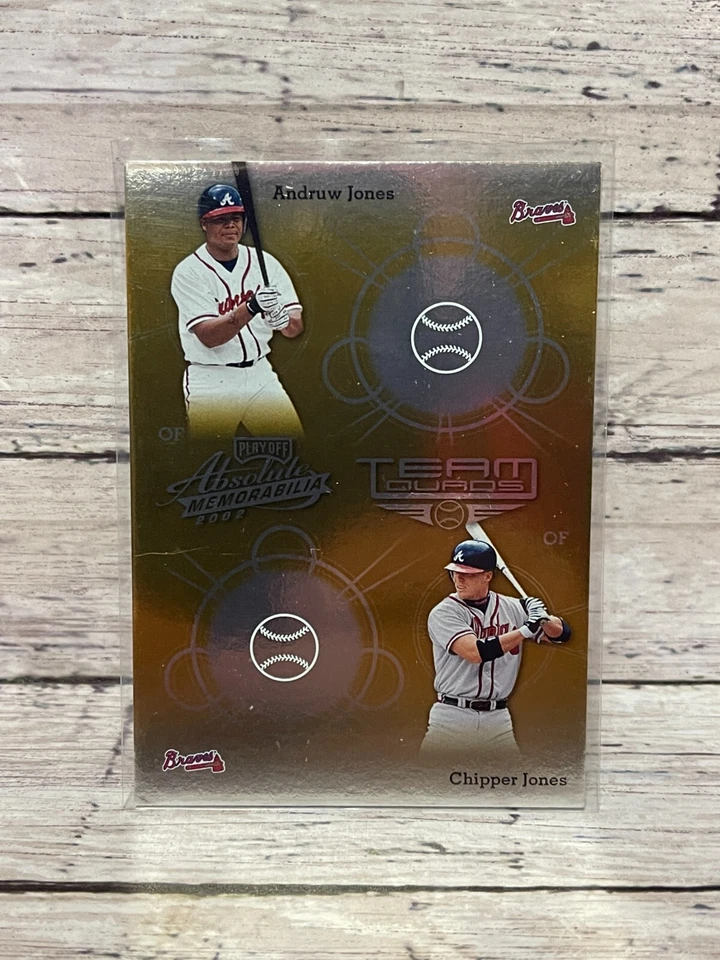 2002 Absolute Team Quads Gold #TQ3 C.Jones, A.Jones, G.Maddux, T.Glavine - Изображение 2 из 2