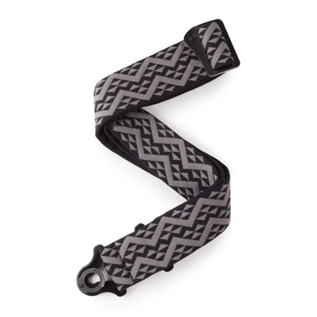 Автоматический замок DADDARIO Gitarrengurt, gepolstert, schwarze Geometrien