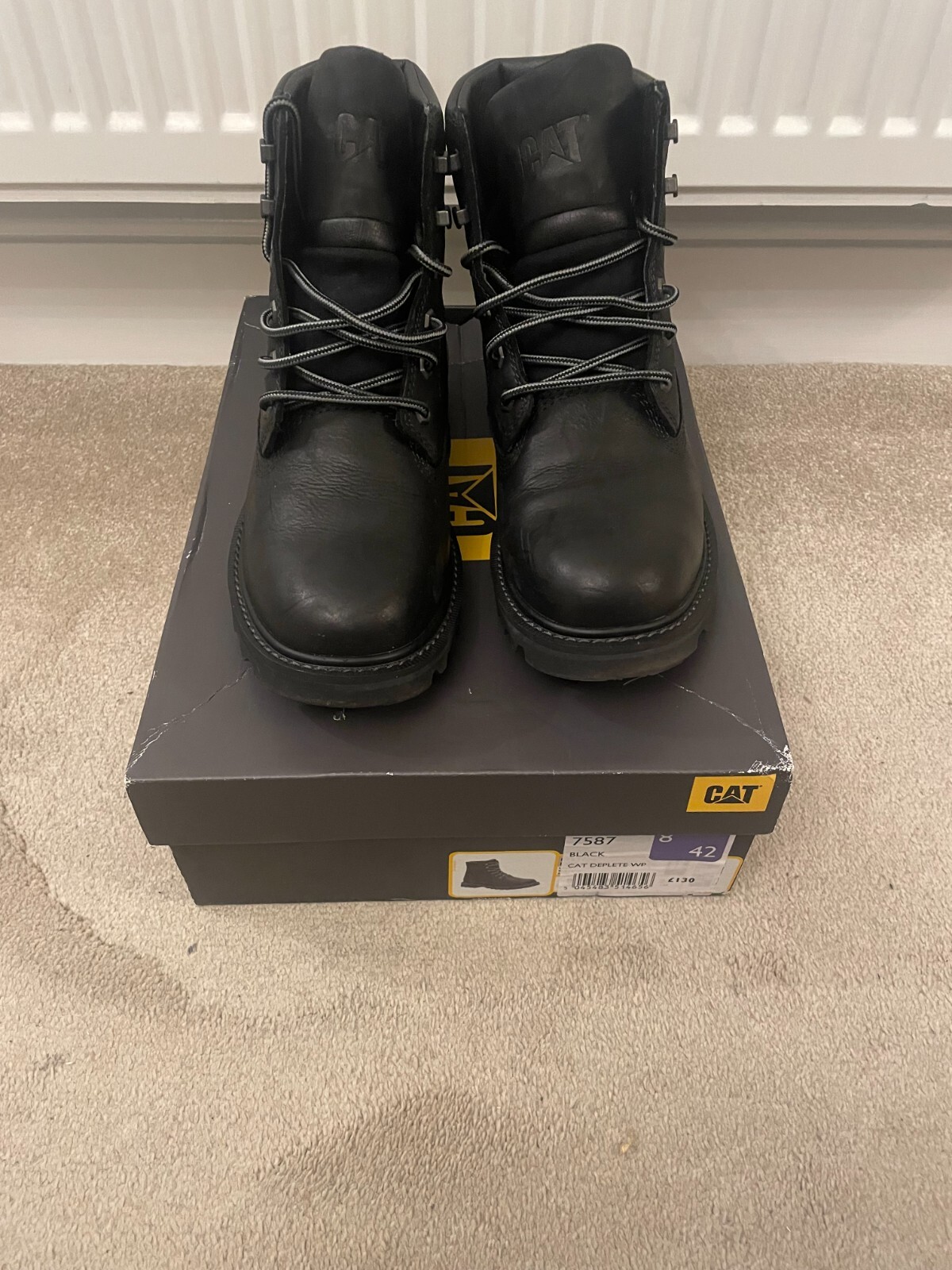 CAT CATERPILLAR Deplete Mens size 8 (42) Waterproof Leather Ankle Shoes