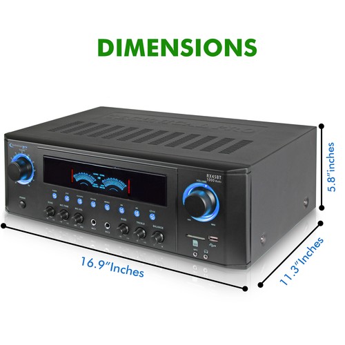 Technical Pro 1000W Bluetooth Receiver mit USB/SD-Karte, 2 Mikrofoneingänge, Recorder - Bild 2 von 7