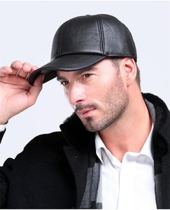 Men-039-s-100-Genuine-Leather-Black-Adjustable-Casual-Sport-Baseball-Golf-Cap-Hat