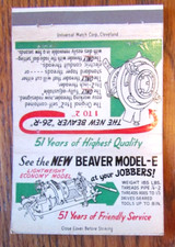 ROYAL FLASH MATCHBOOK COVER: BEAVER PIPE TOOLS WARREN OHIO 1950s MATCHCOVER D19