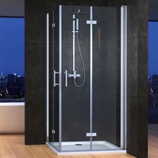 IMPTS Duschkabine Eckeinstieg 180° Falttür Duschwand NANO Dusche Duschabtrennung