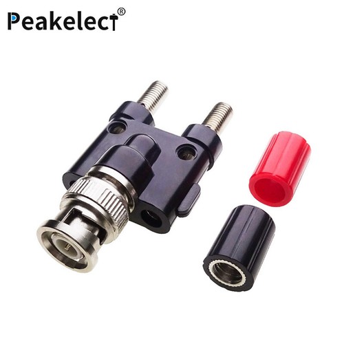 Peakelect BNC Male Plug to Dual 4mm Banana Female Jack Coaxial Adapter Connector - Picture 6 of 9