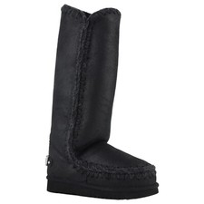 Botte Femme Mou Eskimo 40 Rhinestones Logo Cuir Noir