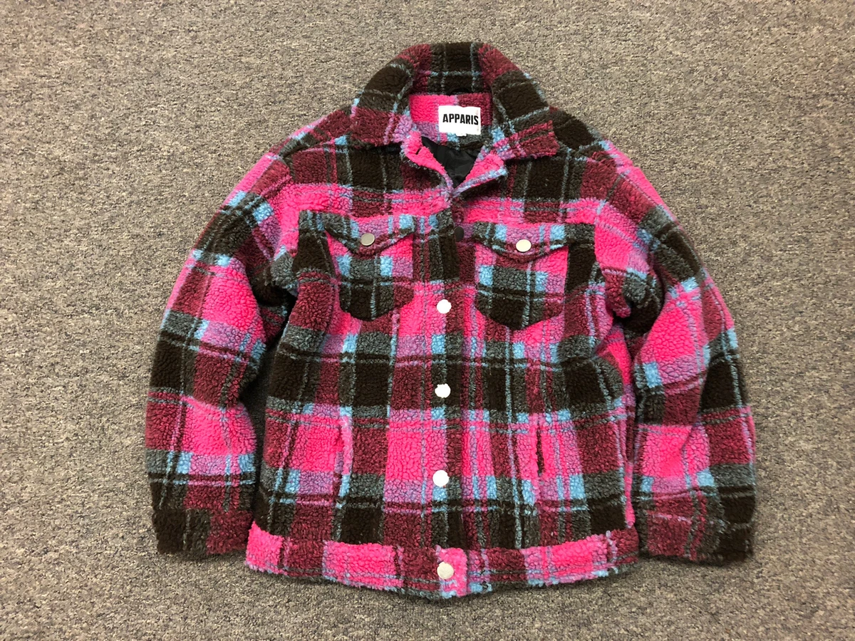 Plaid faux fur best sale jacket