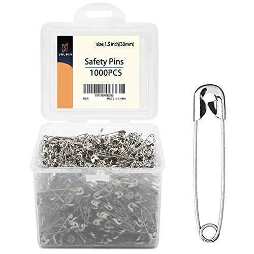 1000 Pack 1.5 Inch 38mm Bulk Safety Pins - 1000pcs