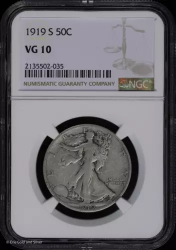 1919 S 50C Walking Liberty Half Dollar NGC VG 10