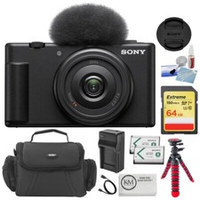 Sony ZV-1F Vlogging Camera Black 64GB Memory Card  Accessories Bundle
