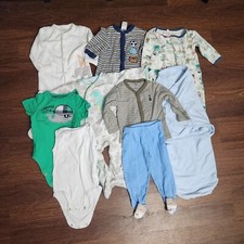 Boys 9 Month Footed Pajamas, SwaddleMe, Short Sleeve Bodysuit - Lot Of 9