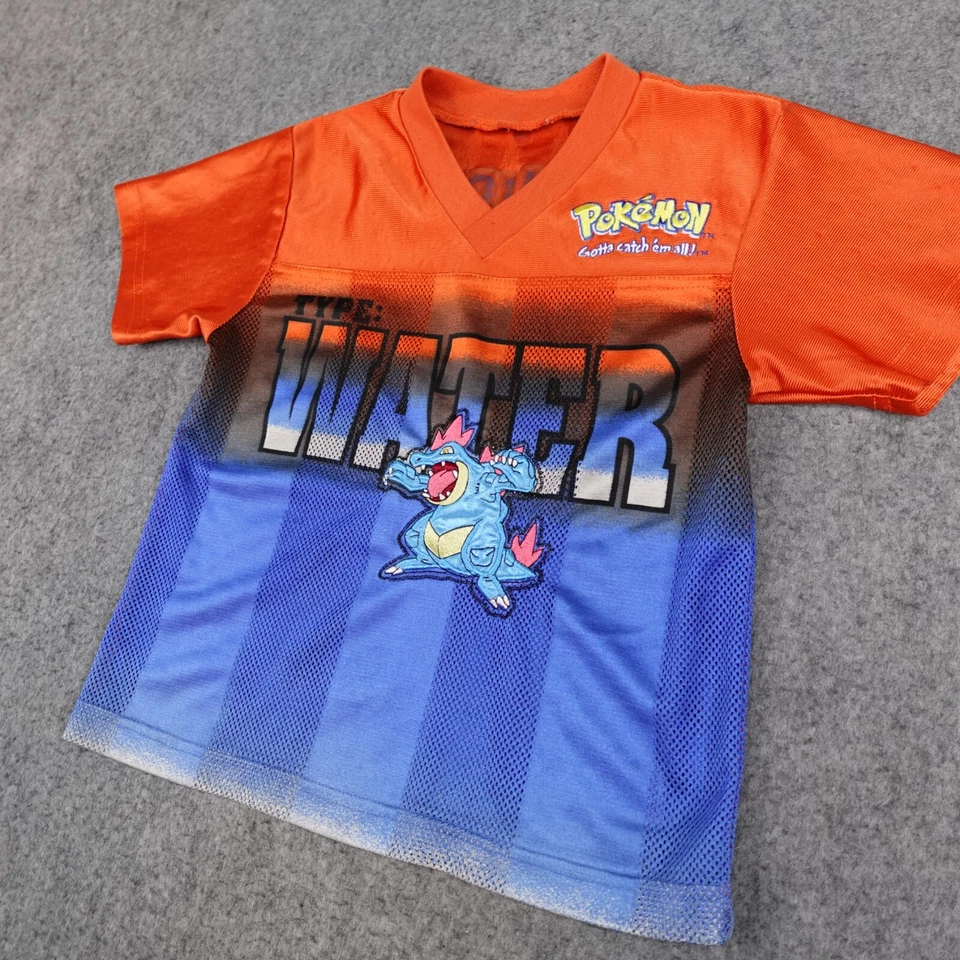 Camisa Pokémon De Colección Niños 4T 3T Naranja Feraligatr Totodile Anime Rara Juvenil Y2K Foto 3 de 4