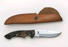 Browning Fixed Blade Camo Hunting Knife With Leather Sheath