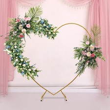 210cm 6.89ft Heart Shaped White Metal Balloon Arch Stand Frame Display Kit Love