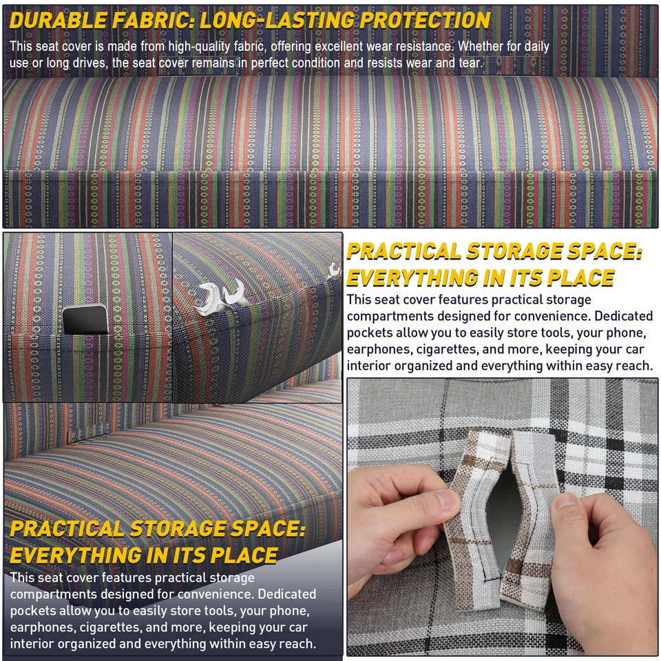 Manta tamaño completo banco delantero cubiertas asiento sillín para Jeep Comanche 1986-1992 Foto 3 de 4