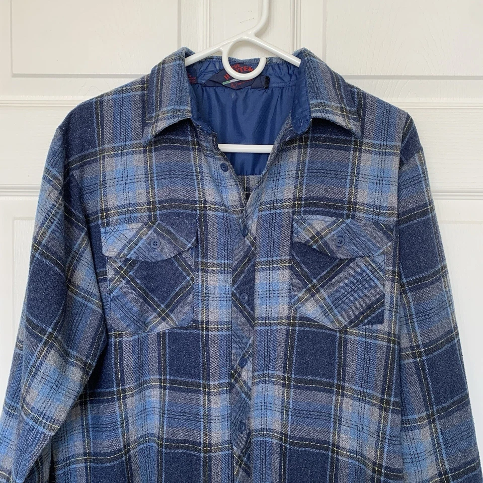 The Hunter Shirt Mens Large Blue Plaid Button Down Long Sleeve Flannel Vintage - Image 2 of 4