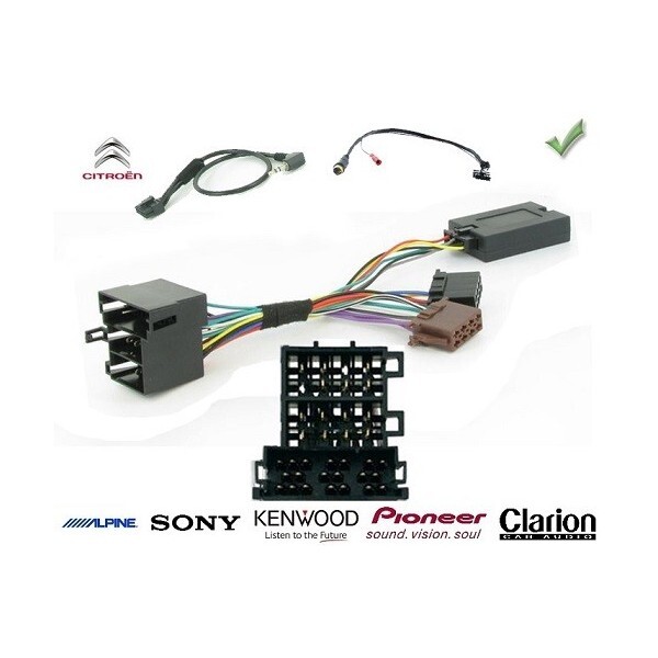 Commande au volant Citroen C1 essence adaptateur autoradio Clarion complet