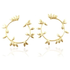 Women Matte Finish Stud Earring Gold Plated Push Back Statement Stud Earrings