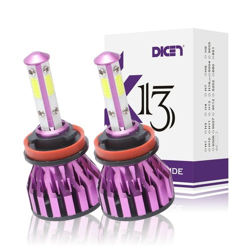 Super Mini 4-Sides H11/H9/H8 LED Low Beam Headlight Kit Bulbs High Power 6000K - Picture 2 of 10