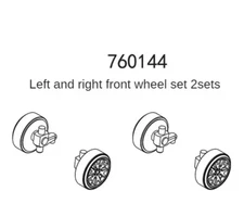 Turbo Racing RC 1/76 Micro FRONT LEFT + RIGHT DRIFT WHEELS (4PCS) #760144