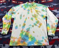 Vintage 90s Tie Dye Nike Mock Neck Long Sleeve Shirt Men USA Made Swoosh Large