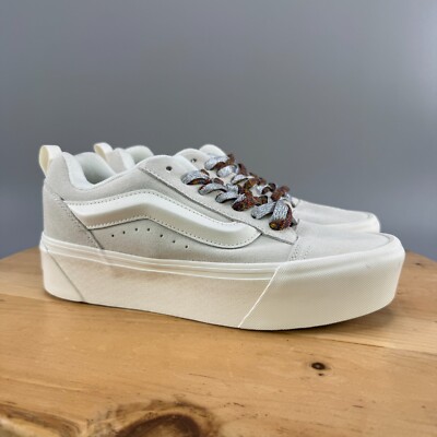 Vans Knu Skool Stack Women s Size 8.5 White Platform Chunky Casual Sneakers NEW