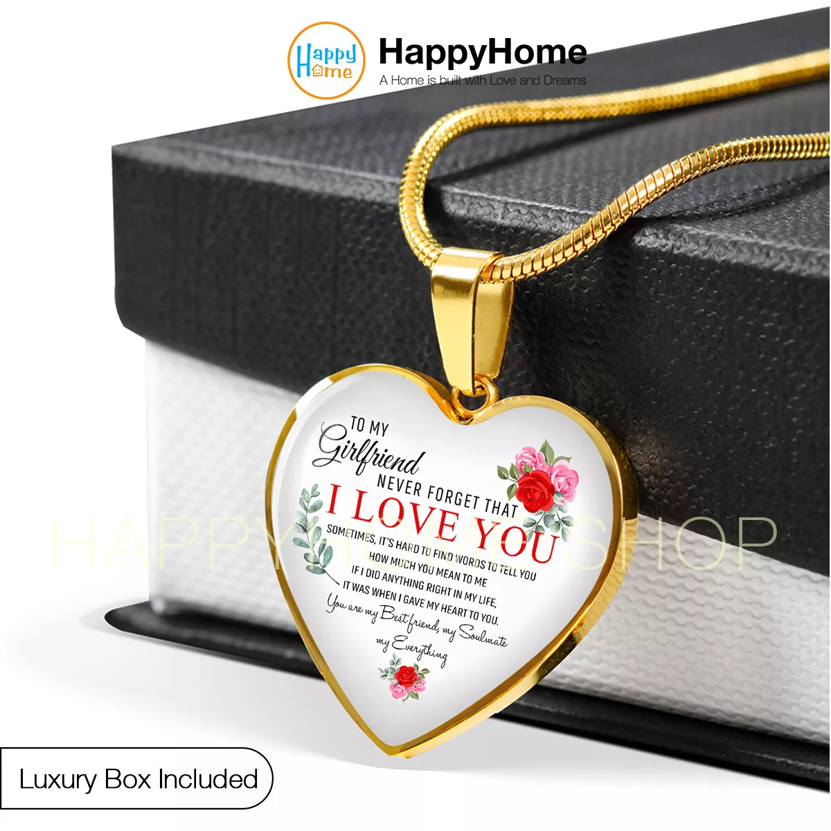 To my Girlfriend Necklace Love Gift For Girlfriend Never Forget I